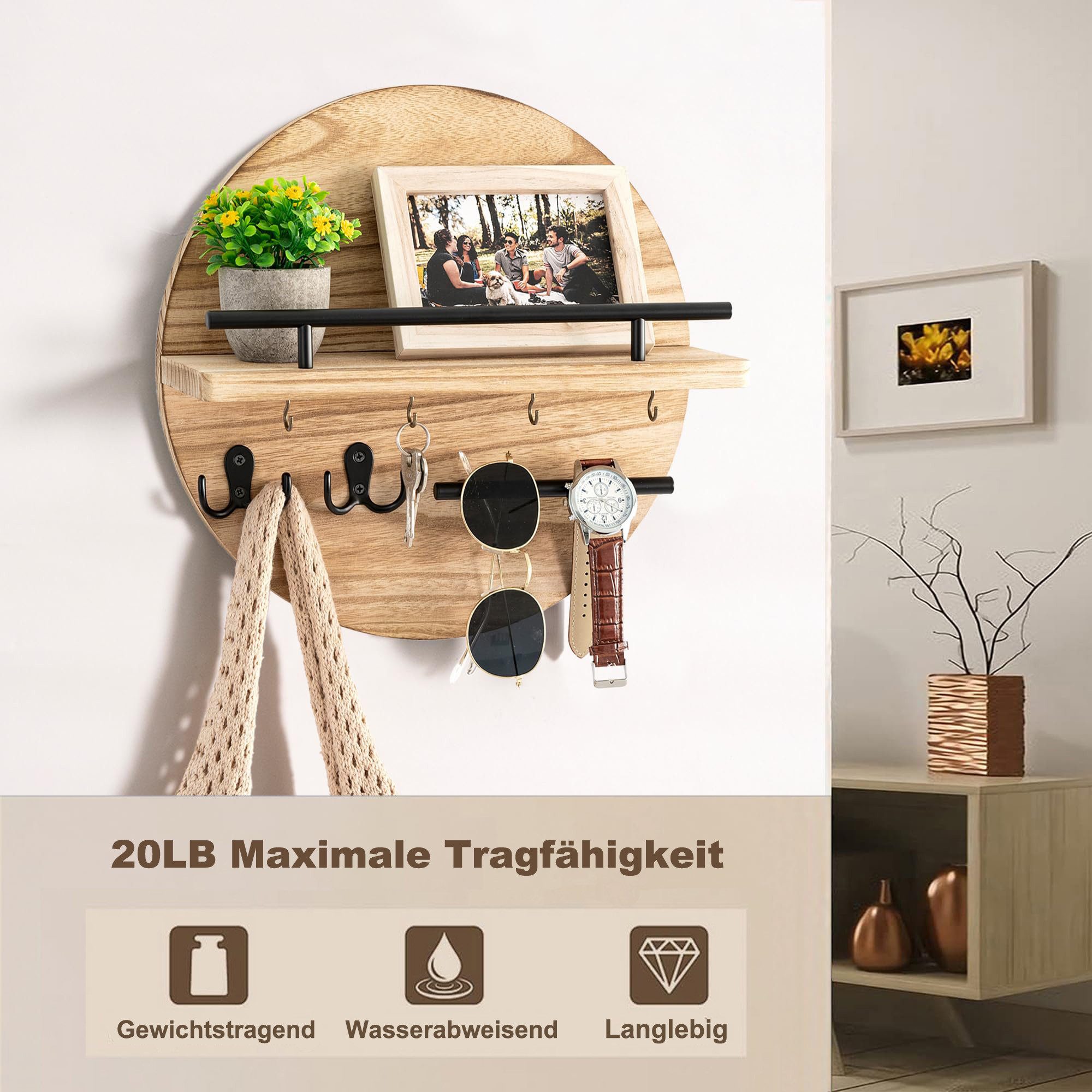Auledio Schlüsselbrett mit Regal und Haken, günstig online kaufen