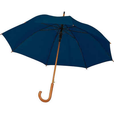 Livepac Office Stockregenschirm Automatik-Regenschirm mit Holzgriff / Farbe: dunkelblau