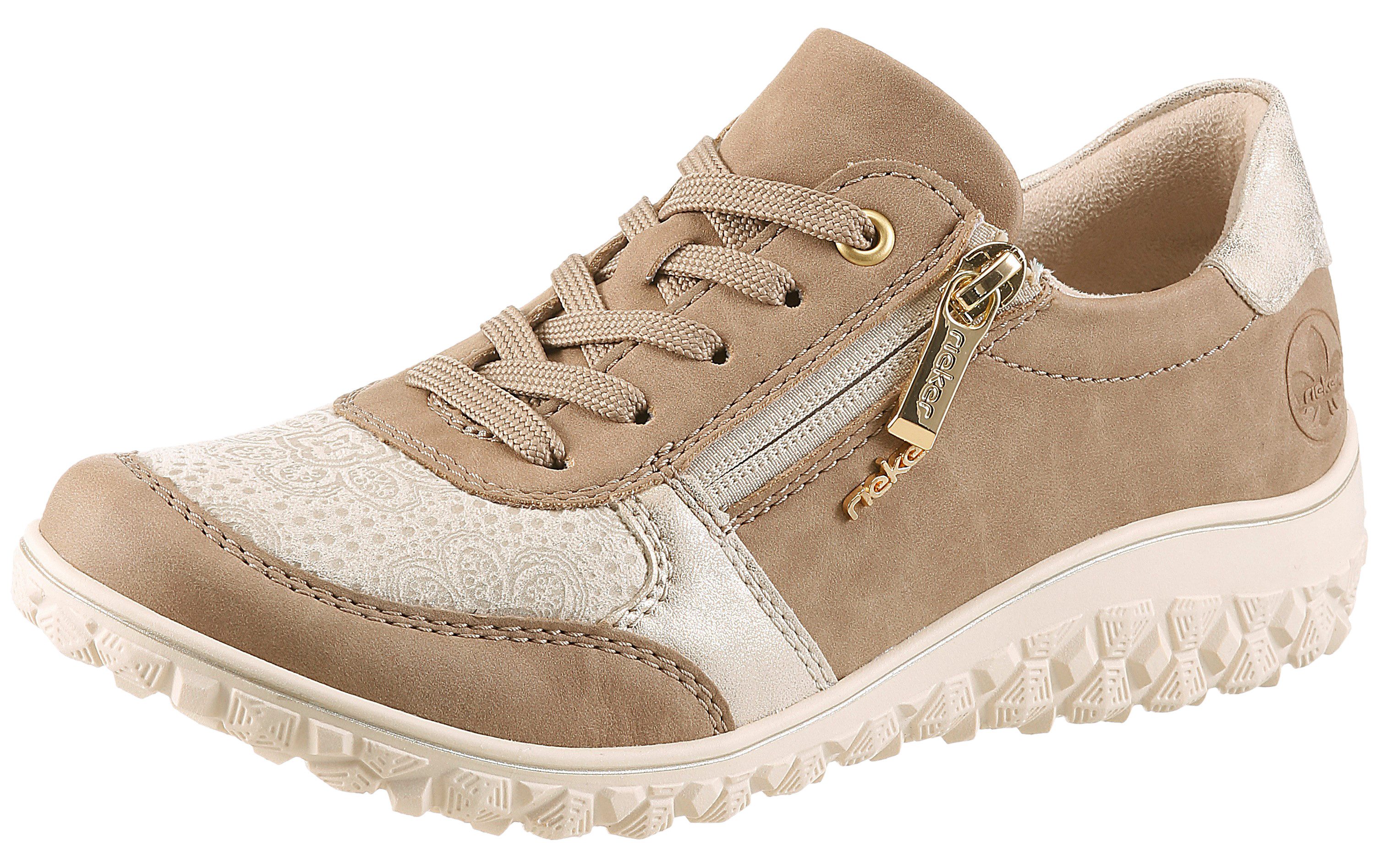 Rieker Sneaker Schnürschuh, Halbschuh, Keilsneaker mit Reißverschluss