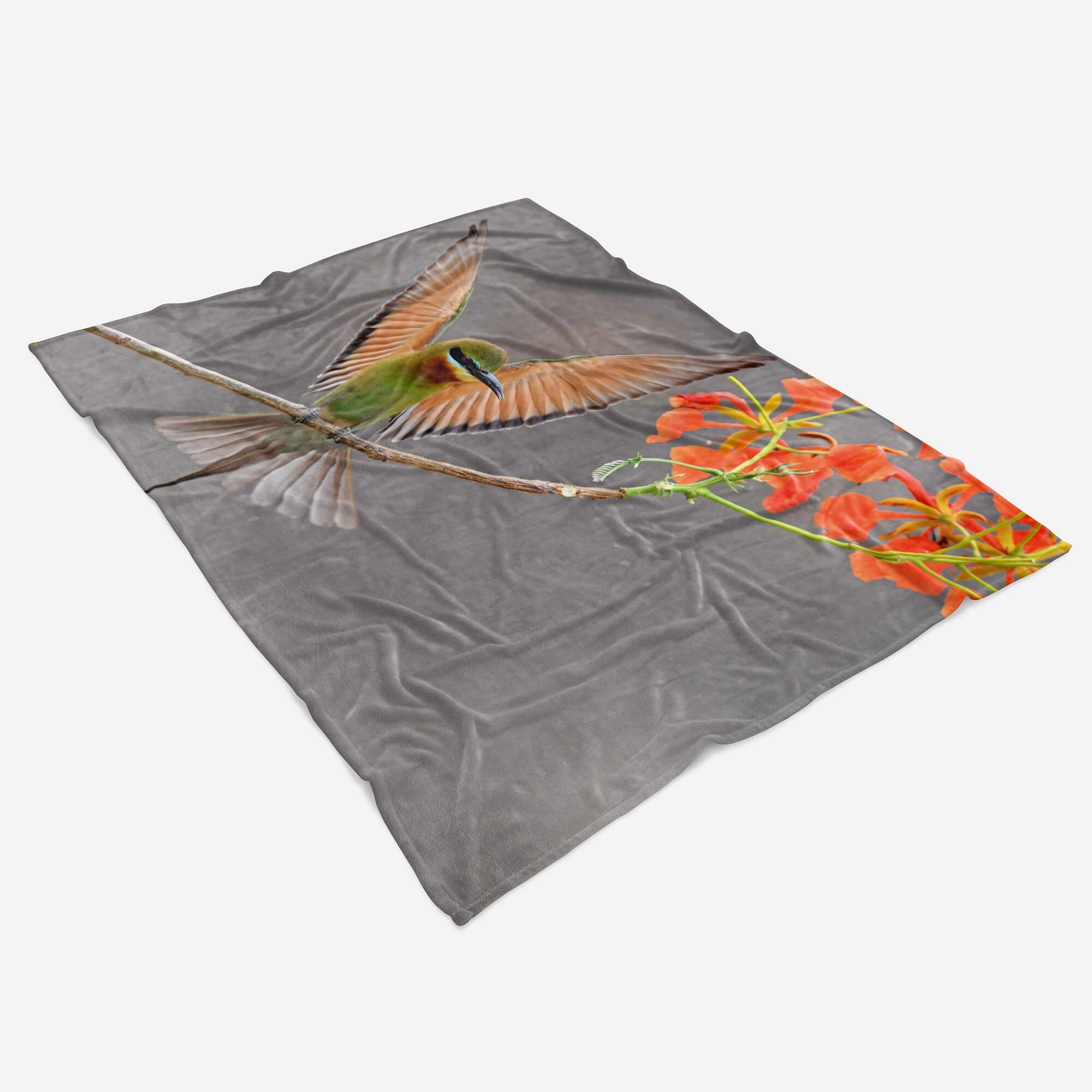 Sinus Art Handtücher Handtuch Kuscheldecke Baumwolle-Polyester-Mix Vogel Tiermotiv Handtuch schöner Saunatuch Strandhandtuch mit (1-St), auf