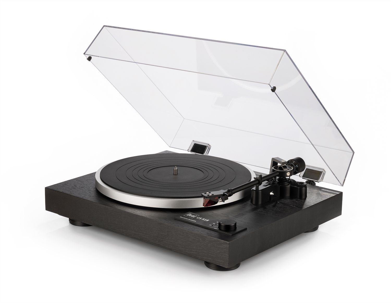Dual CS 518 Plattenspieler (Riemenantrieb, abschaltbarer Phono-Vorverstärker, manuell, schwarz)