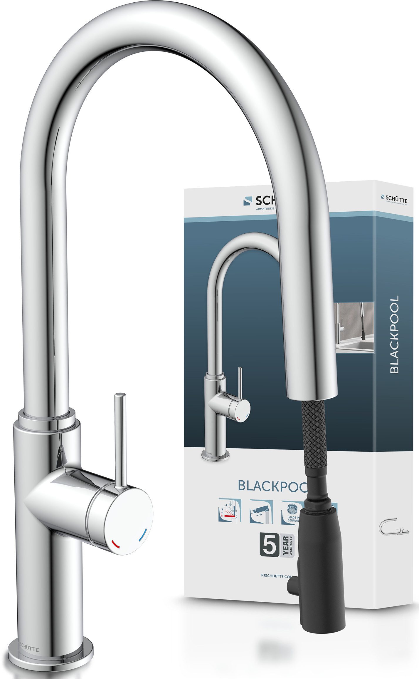 Schütte Spültischarmatur BLACKPOOL energiesp. Cold-Start-Funkt., 360° günstig online kaufen