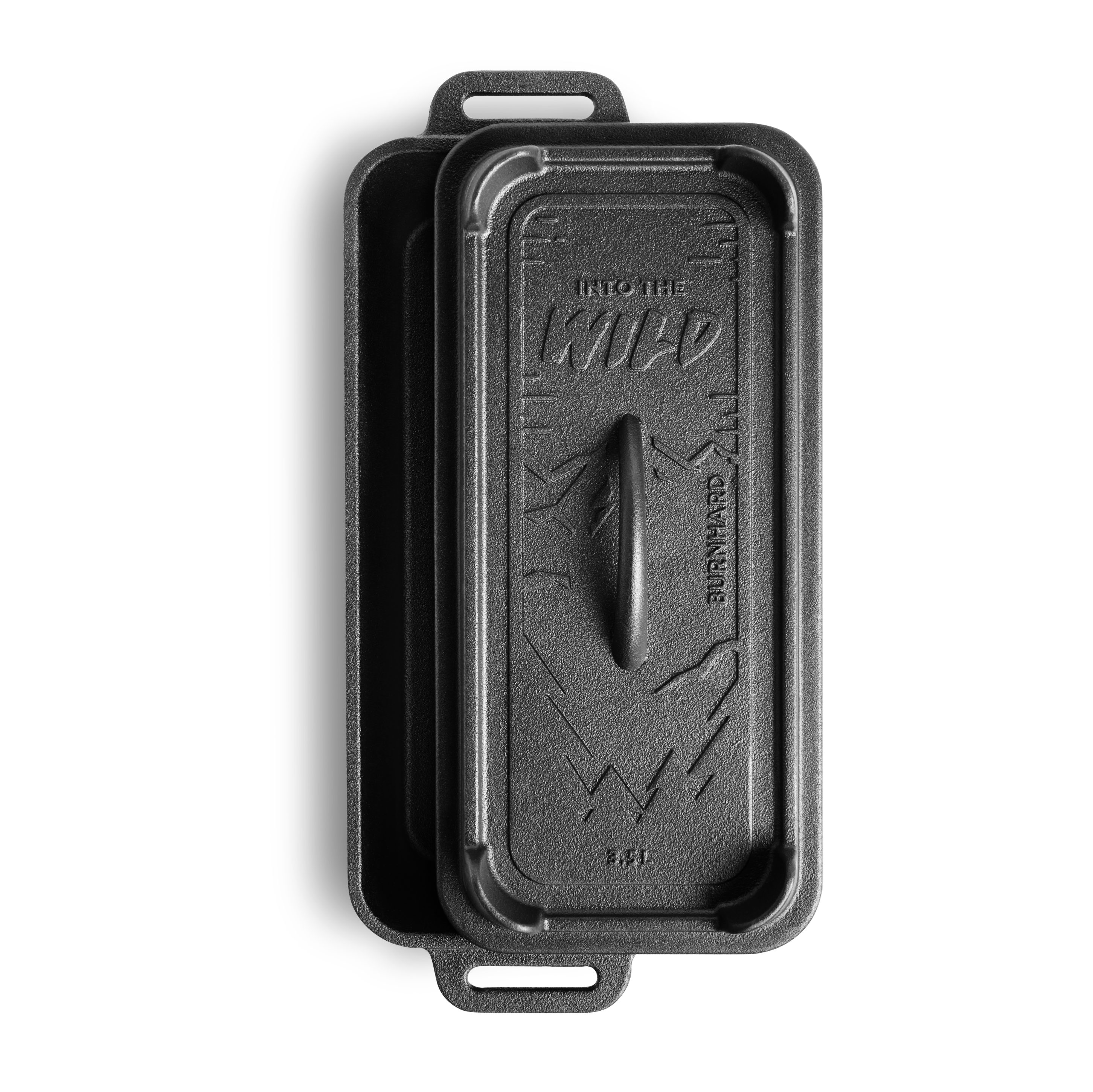BURNHARD® Grilltopf Gusseisen Kastenform mit Deckel 3,5 l, Gusseisen
