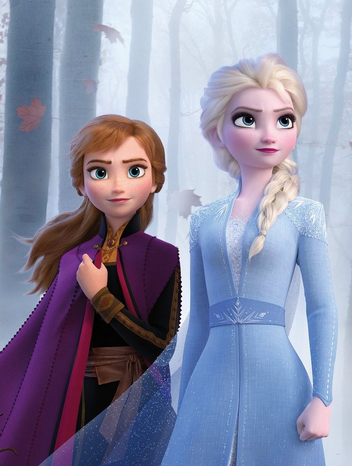 Komar Poster Frozen Sisters in the Wood, Disney (1 St), Kinderzimmer,  Schlafzimmer, Wohnzimmer