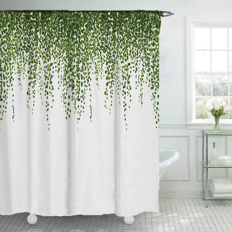 HAMÖWO Duschvorhang Dschungel Blätter- Anti-Schimmel Duschvorhang 180x200 mit Vorhanghaken