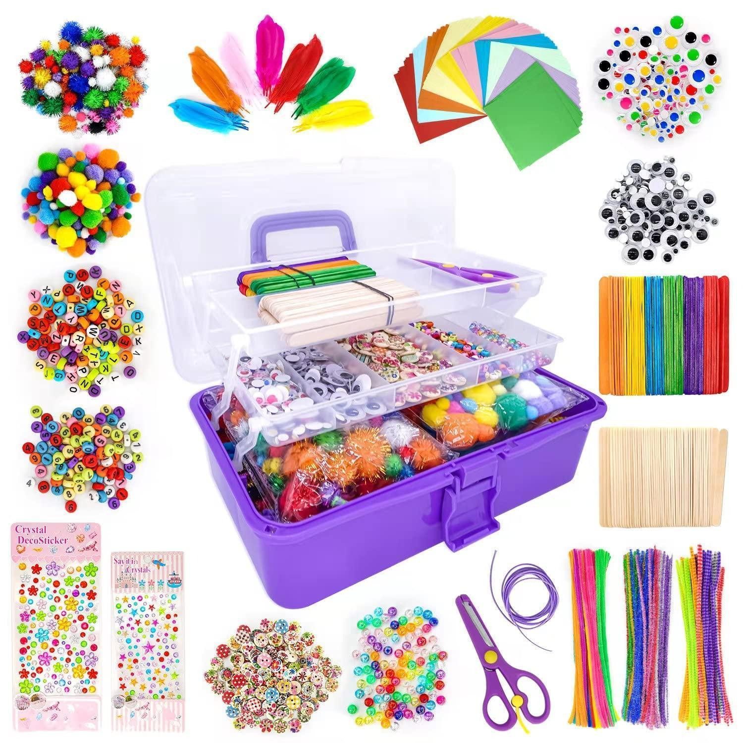 LuxusKollektion Kreativset Bastelset Kinder 3500+ Teile Aufbewahrungsbox Lila