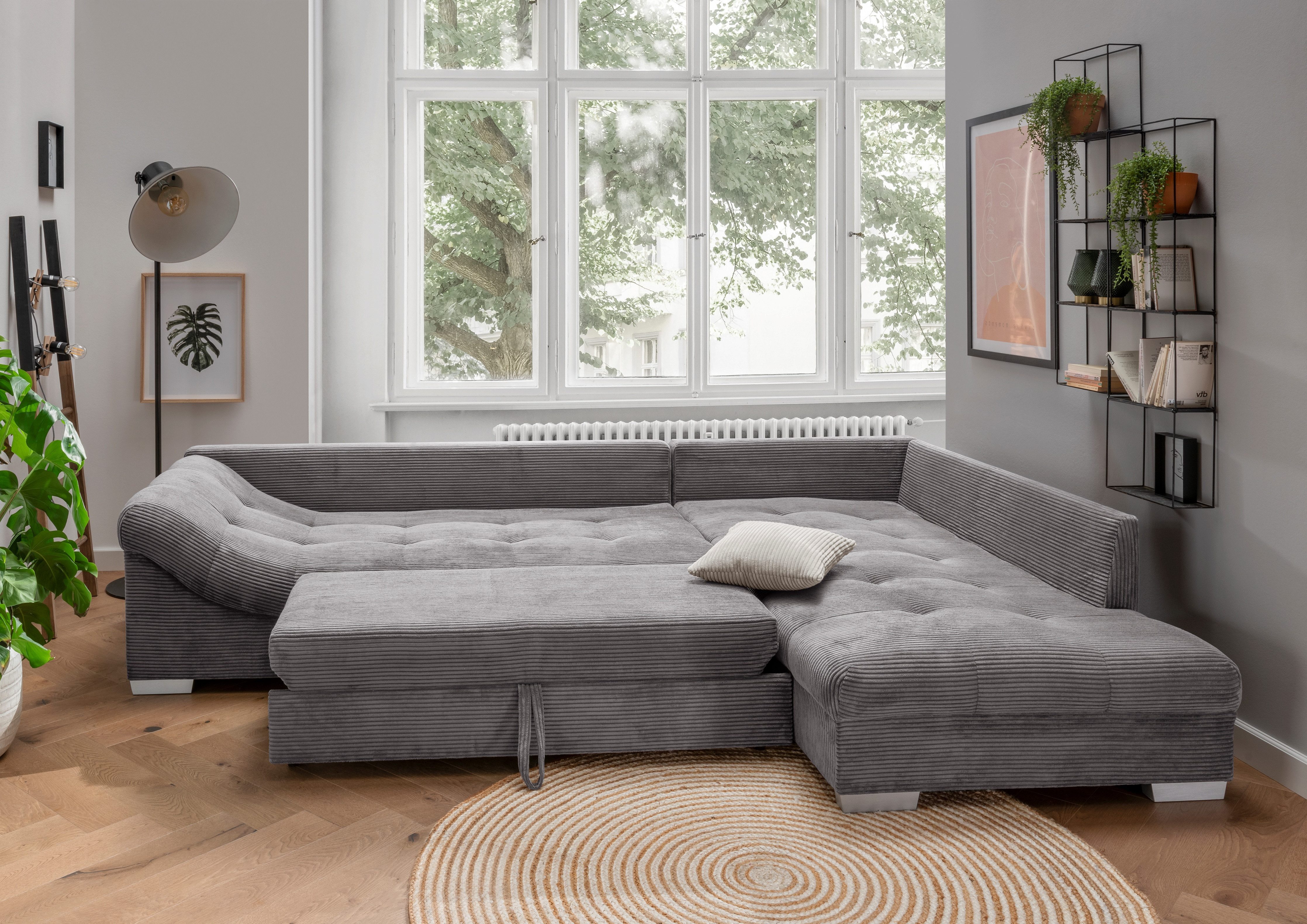 luma-home Ecksofa 17201, mit Bettfunktion B298/T202/H84 günstig online kaufen