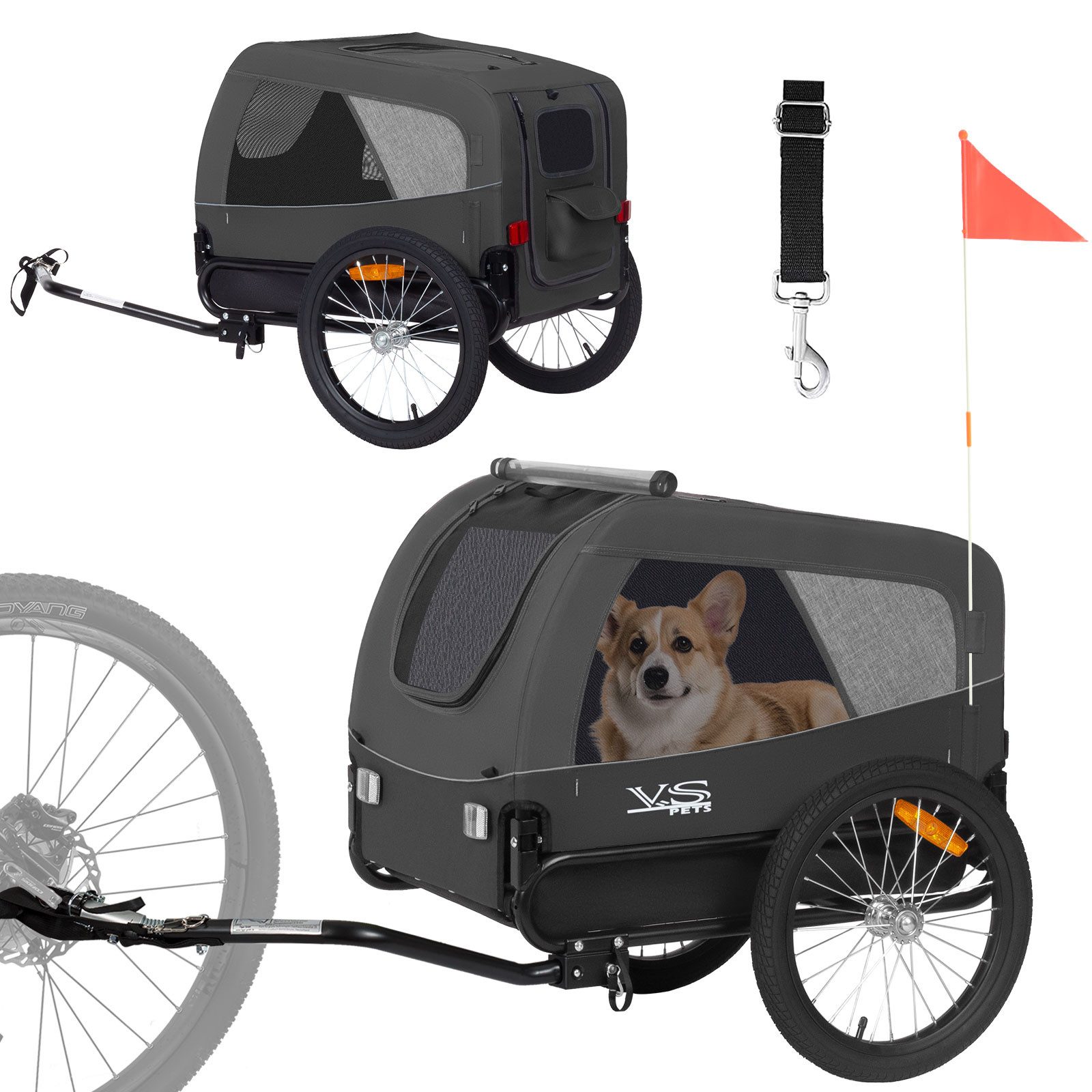 TIGGO Fahrradhundeanhänger Tiggo VS Pets M Hundeanhänger Fahrradanhänger Hundefahrradanhänger