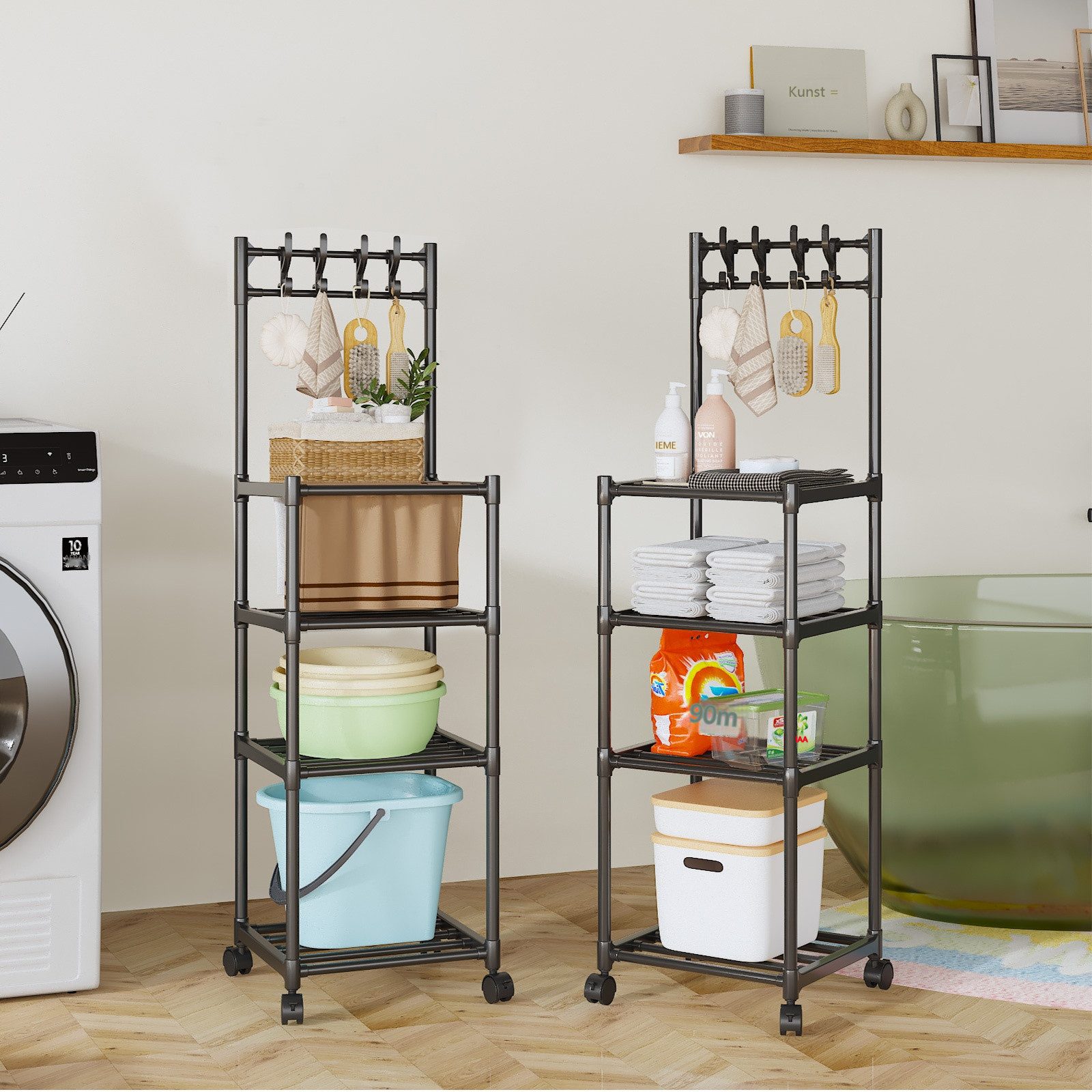 BlingBin Küchenregal Rollwagen mit Ablagefläche, Geeignet günstig online kaufen