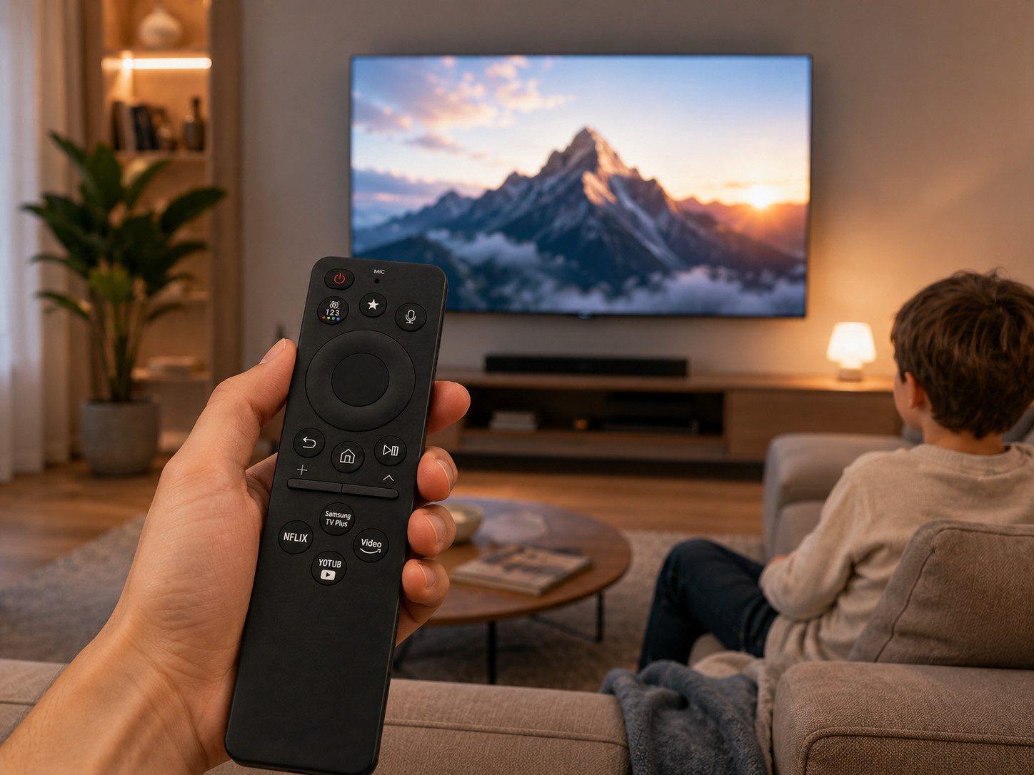 azurano Ersatz für SAMSUNG BN59-01480L BN59-01480A BN59-01480U TM2560E Universal-Smart-TV-Fernbedienung (Bluetooth, USB-C, Solar, Sprachsteuerung, Streaming-Tasten)