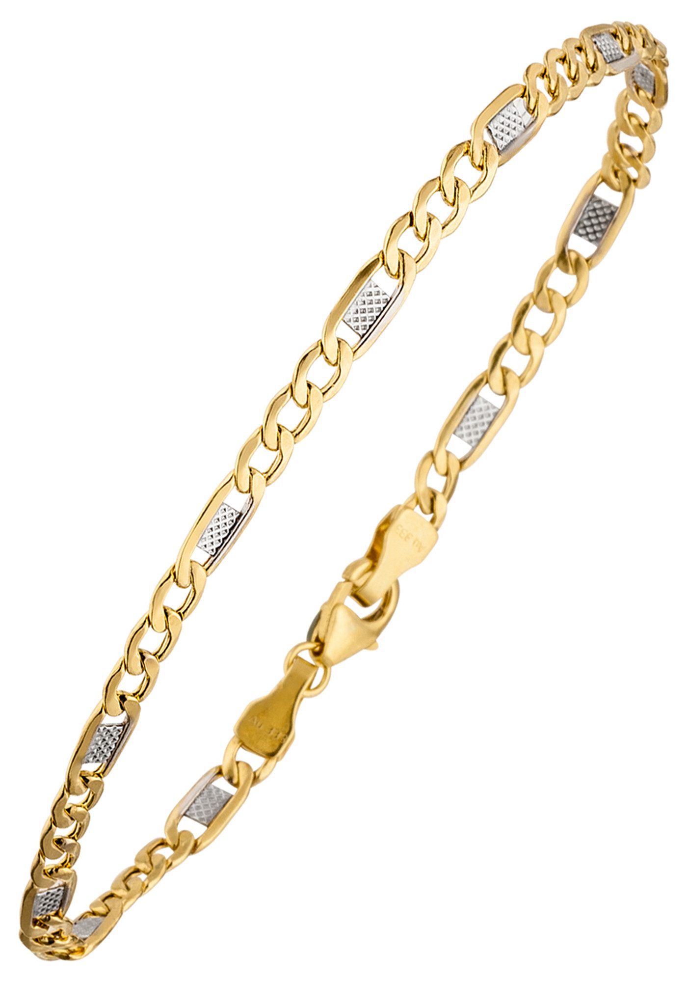 JOBO Goldarmband, Steg-Panzerarmband 333 Gold bicolor 19 cm günstig online kaufen