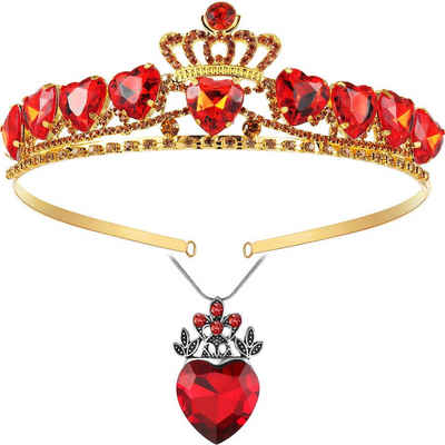 Housruse Choker-Set »Rotes Herz Halskette und Krone Set Weihnachten Dress Up für Mädchen rotes Herz Königin Halskette rotes Herz Tiara goldene Krone«