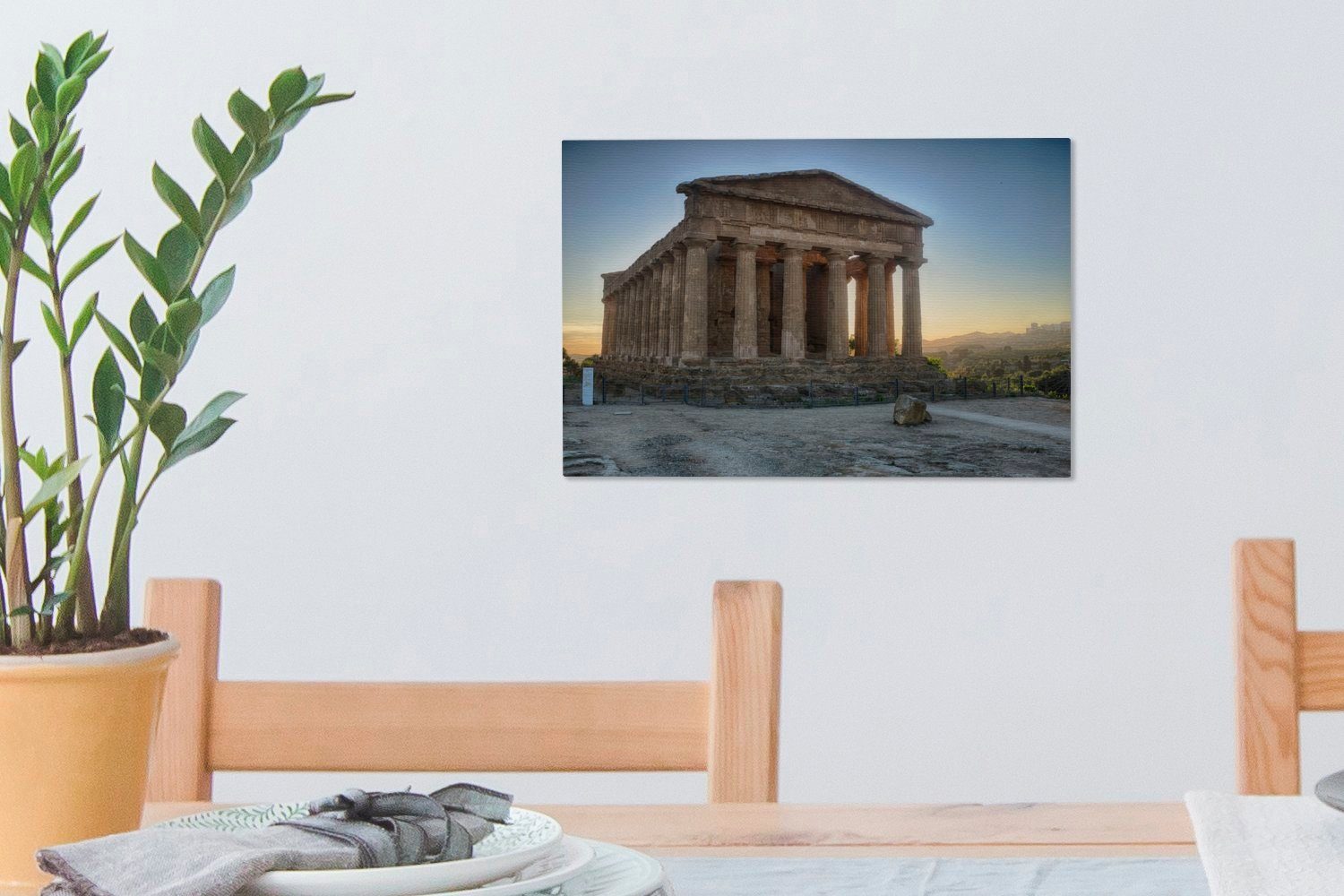 griechische des Leinwandbilder, Wandbild Tempels St), (1 OneMillionCanvasses® 30x20 Wanddeko, Aufhängefertig, Concordia, der Ruinen Leinwandbild cm Berühmte
