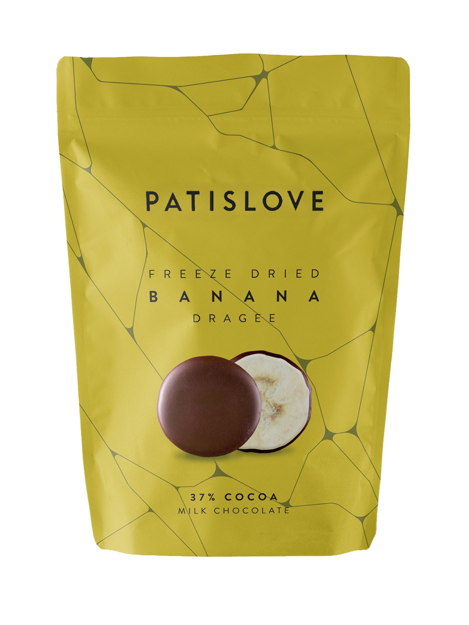 PATISLOVE Schokolade Patislove Gefriergetrocknete Bananen in Vollmilchschokolade, 80g, Ohne künstliche Farbstoffe, 100% echte Frucht.