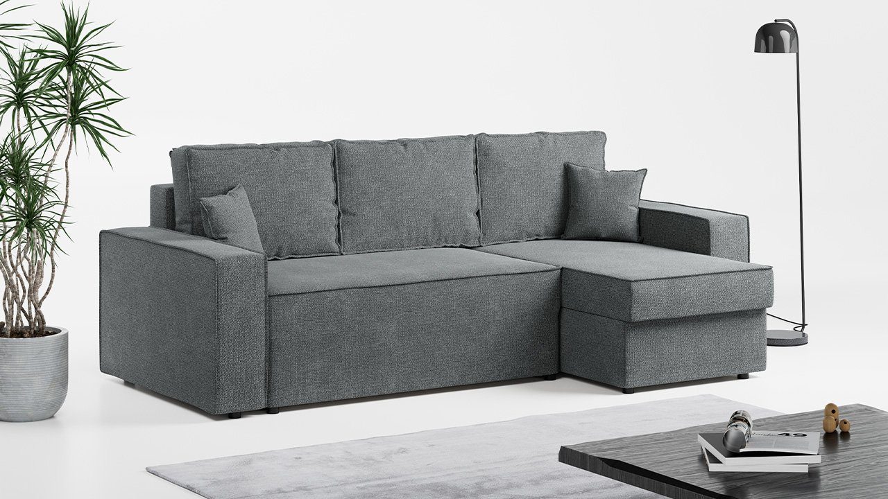 MKS MÖBEL Ecksofa DENVER, L mit Wohnzimmer - Schlaffunktion, Couch Bettsofa L-Form