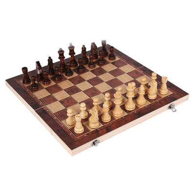 zggzerg Spiel, 3 in 1 Schachspiel International Schach, Faltbare Schachbrett