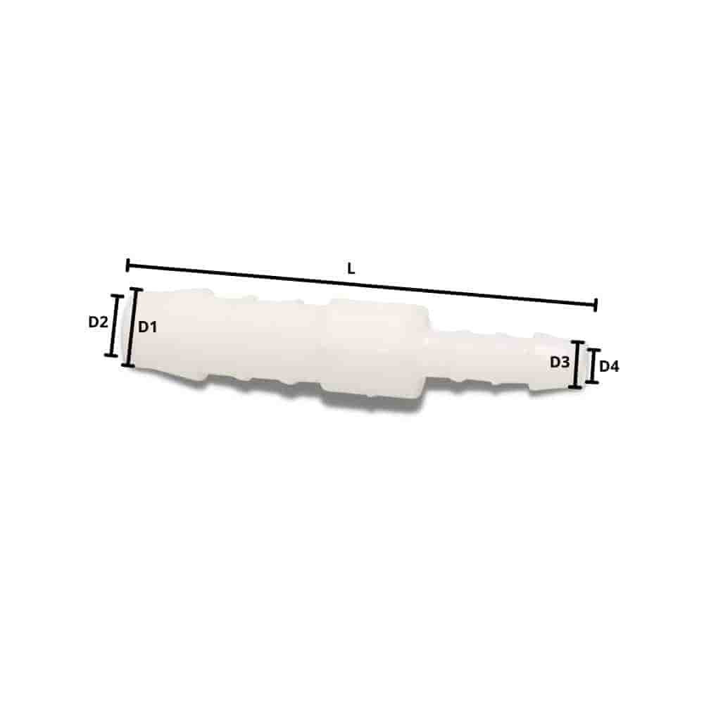 KLASEBO® Schlauchverbinder Schlauchverbinder, Kunststoff, reduziert, 8 mm x 4 mm
