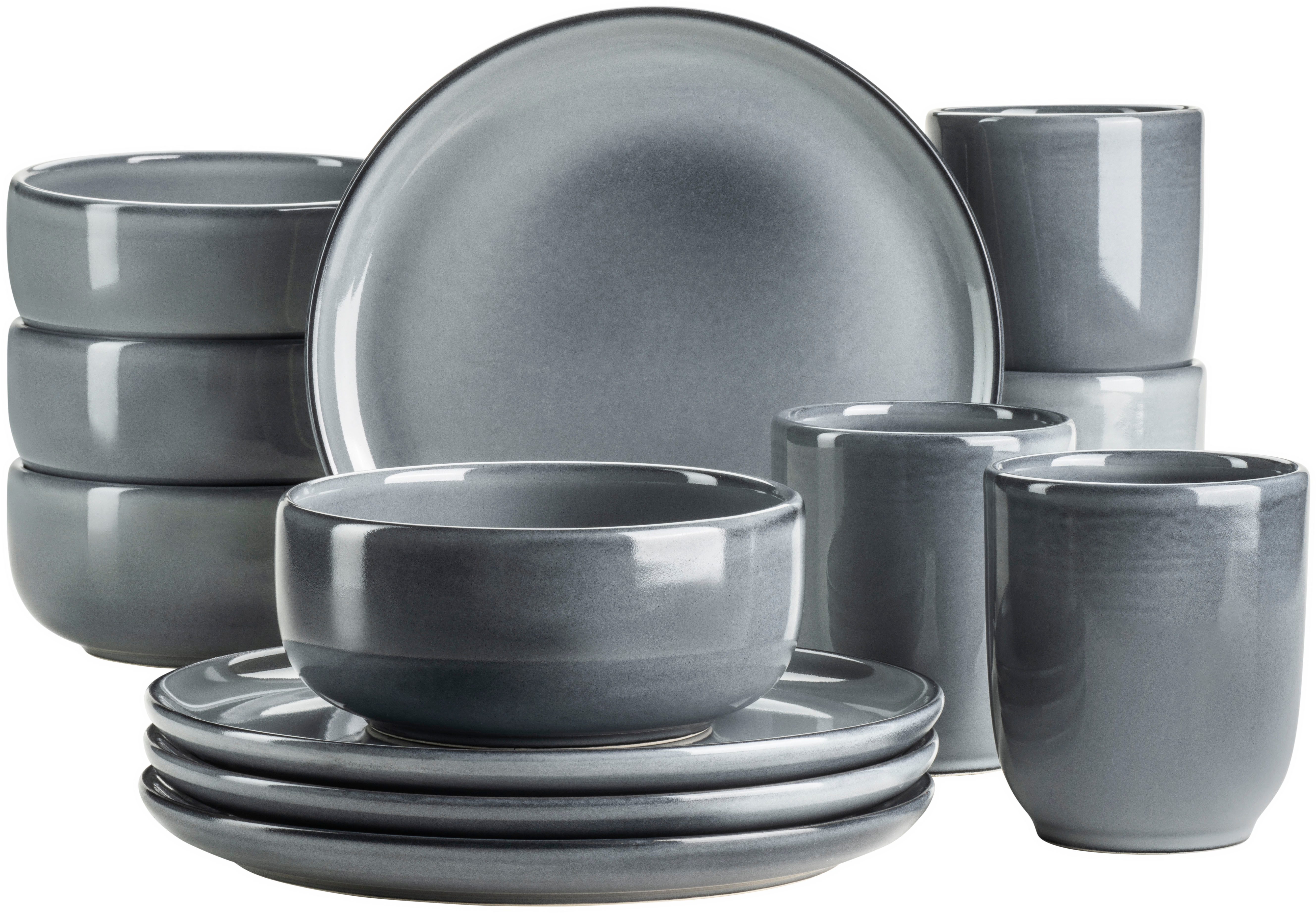Frühstücks-Geschirrset LIVIO, Frühstücks Set, Steinzeug