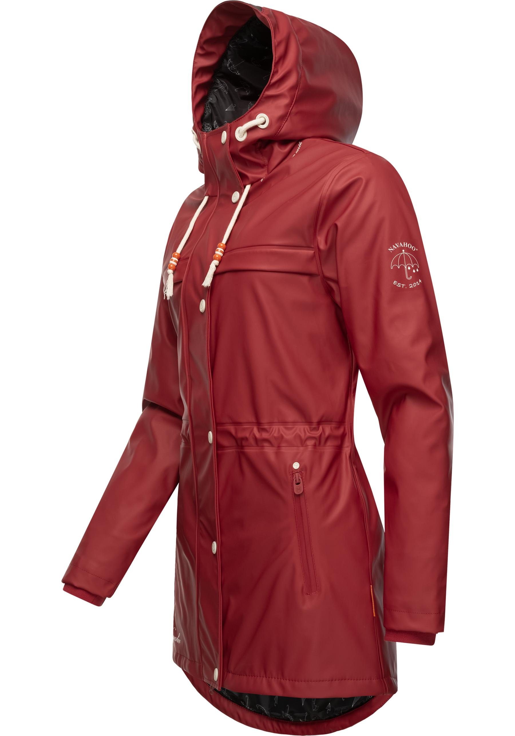 Regenparka blutrot Navahoo Rainy modischer Forest Outdoor Regenmantel Damen