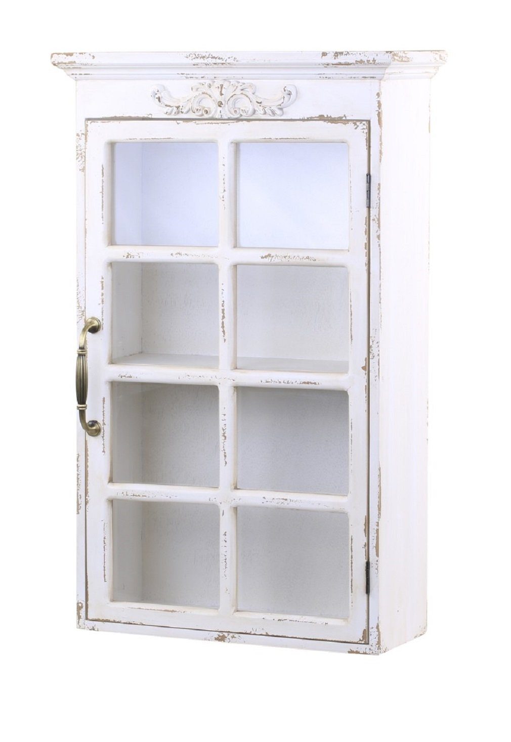 Chic Antique Wandregal Wandschrank Hängeschrank mit Glas Weiß Chic Antique günstig online kaufen