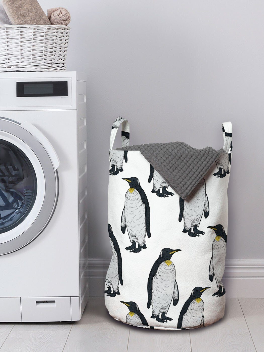 Griffen Wäschesäckchen Kordelzugverschluss für Arktische Wäschekorb Abakuhaus Exotischer mit Pinguin Waschsalons, Kälte Vogel