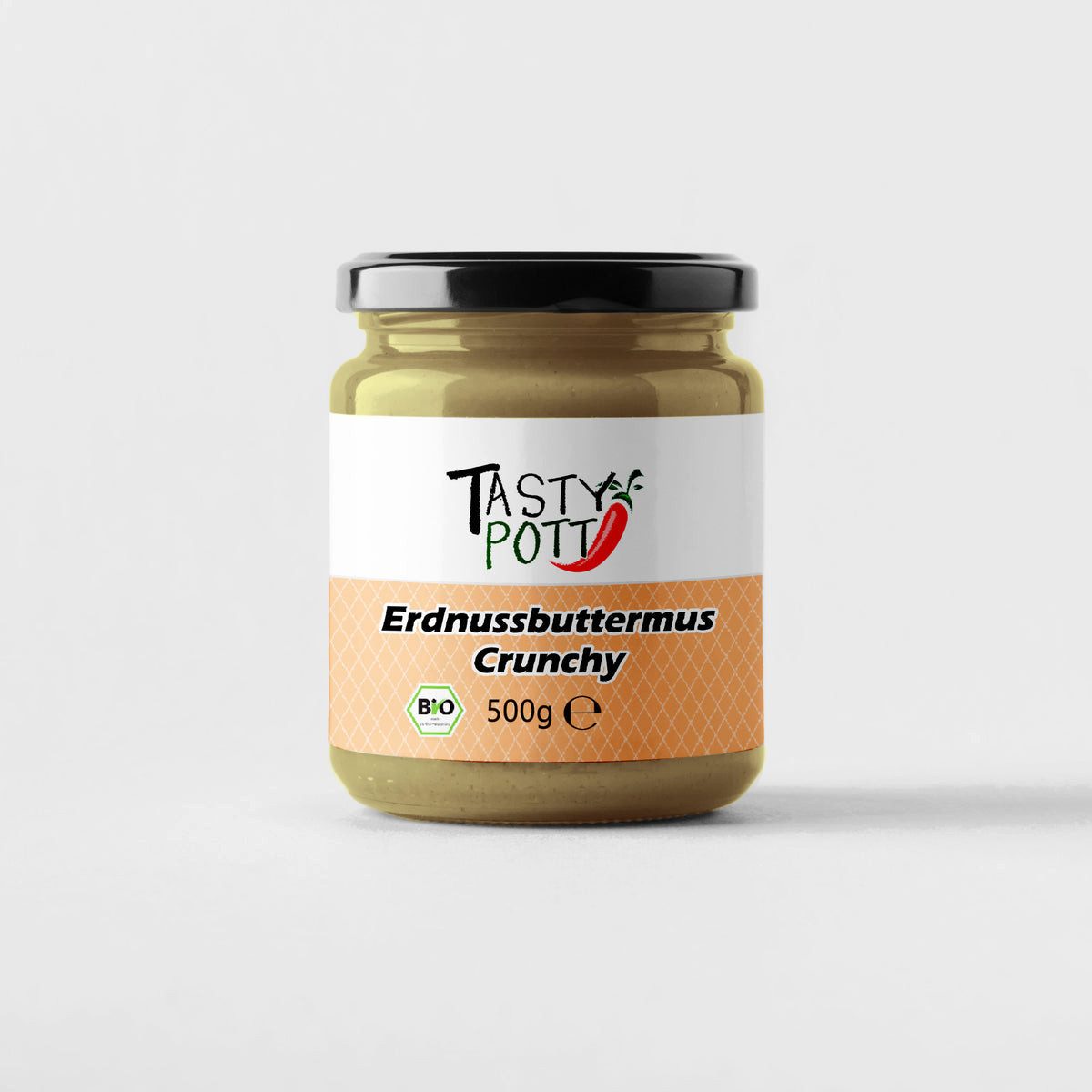 Tasty Fruchtaufstrich Tasty Pott Bio Erdnussbuttermus Crunchy - 500g Gla