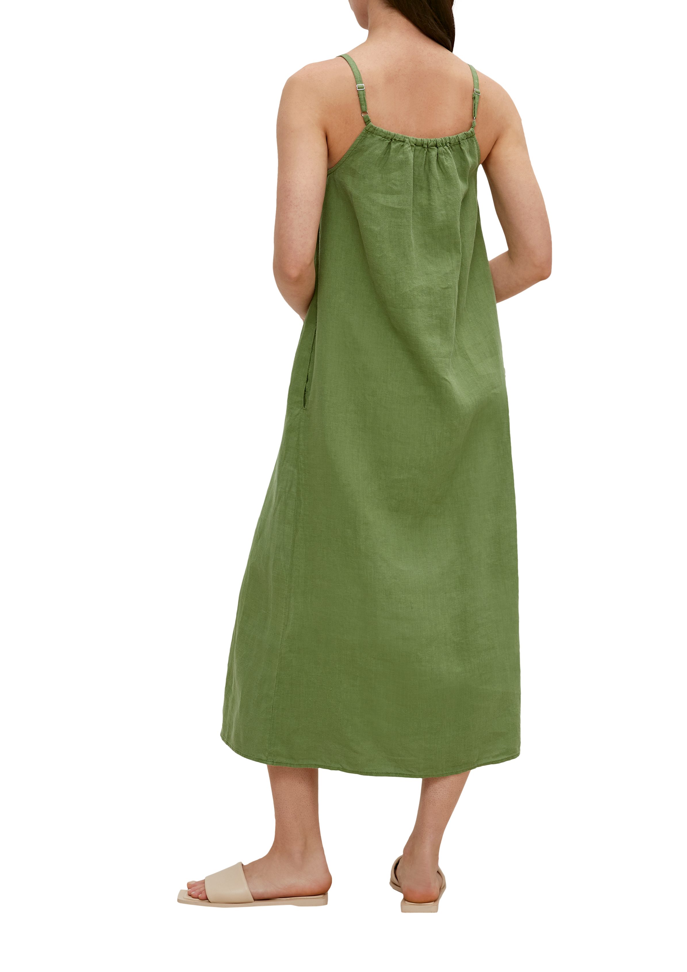 Comma Minikleid Kleid aus Leinen Schleife green bright