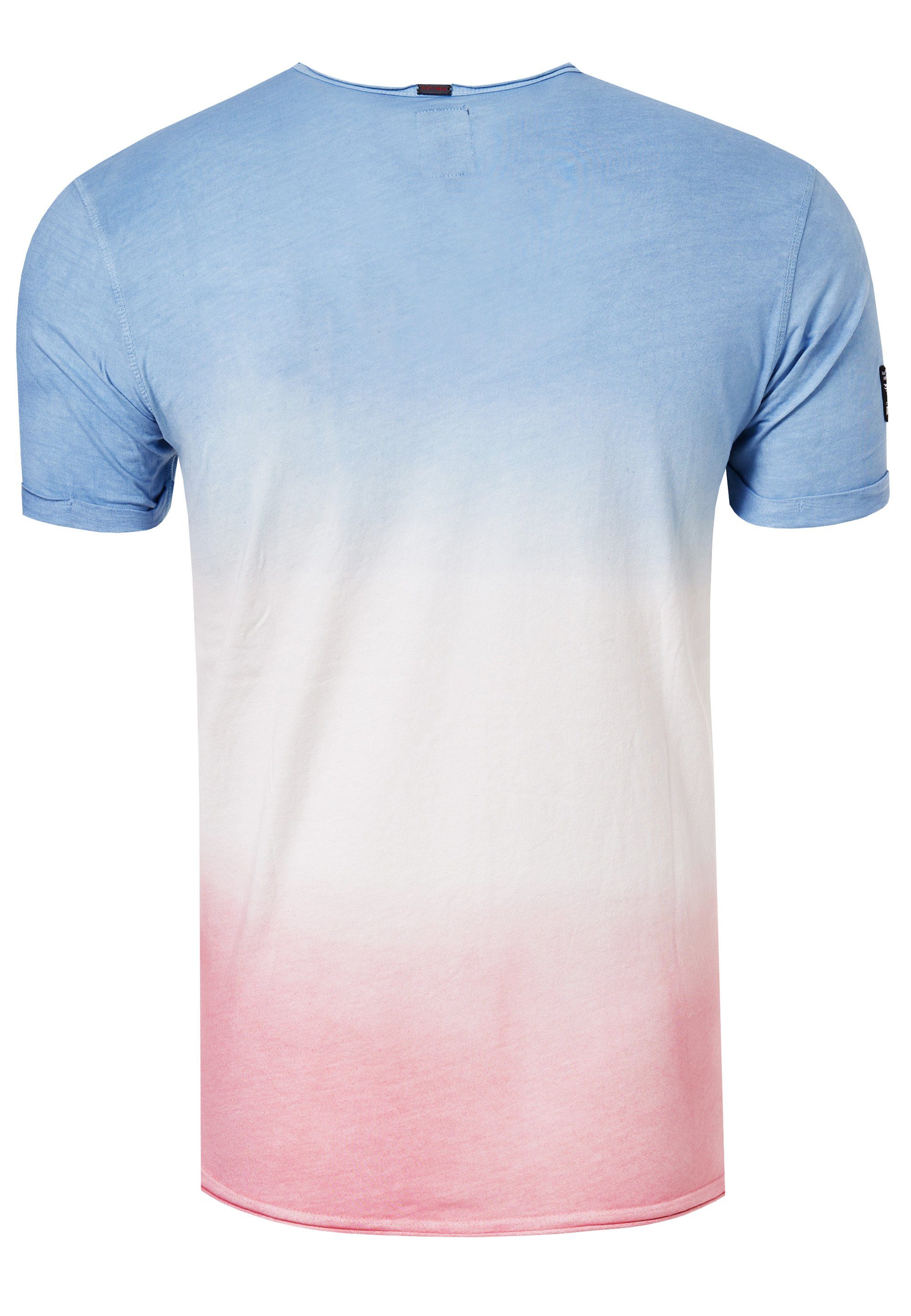 toller Neal blau-rosa in Rusty T-Shirt Used-Optik