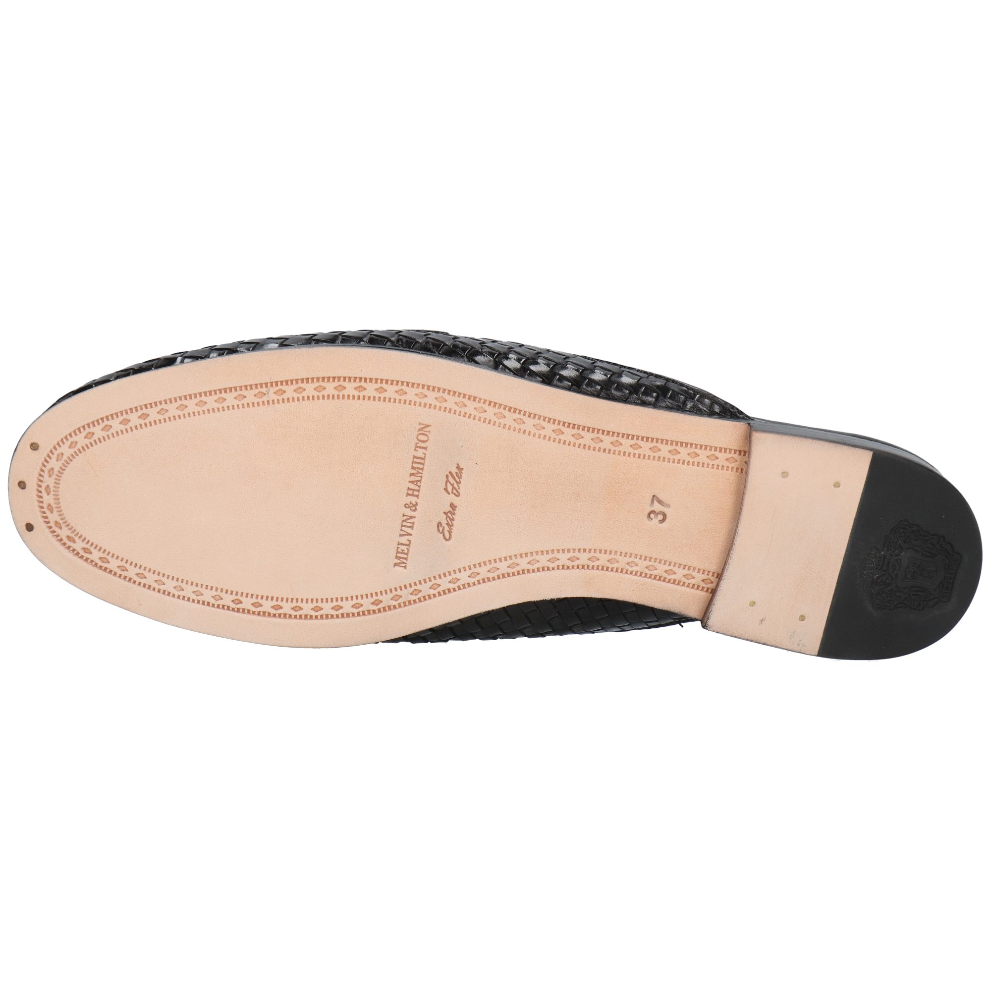Melvin & Hamilton Scarlett 77 Leder-Geflochtene Schuhe für Damen Pantolette Flache Absätze, Echtes Leder, Vegetabile Gerbung, Von Hand geflochten