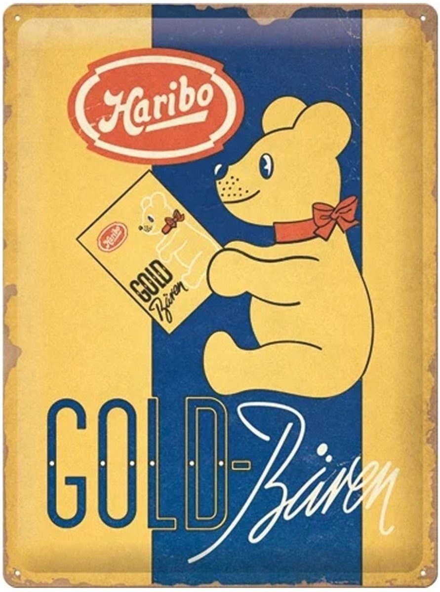 HARIBO Metallschild Vintage Goldener Bär 30 x 40 cm, (1 St), 30 x 40 cm