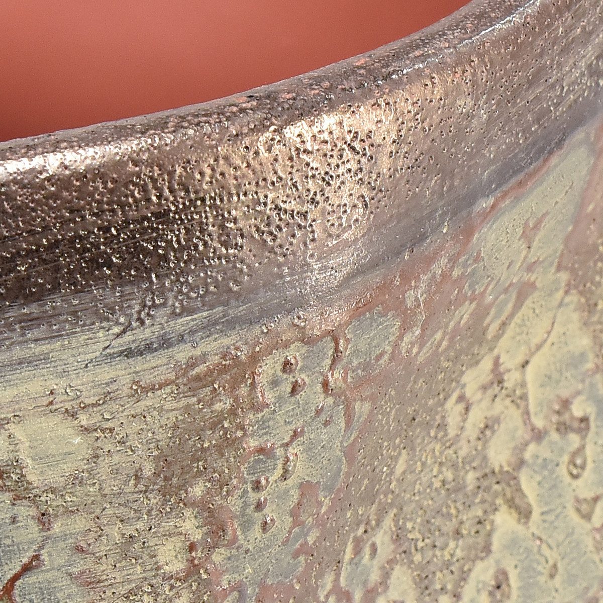 Viana Übertopf Keramik Deko Vase Metallic Braun Graublau, Design Übertopf