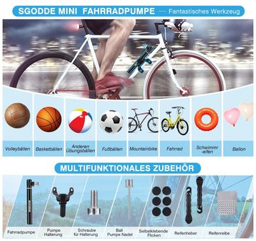 MAEREX Luftpumpe, 300PSI Mini Fahrradpumpe Ball Handpumpe Set