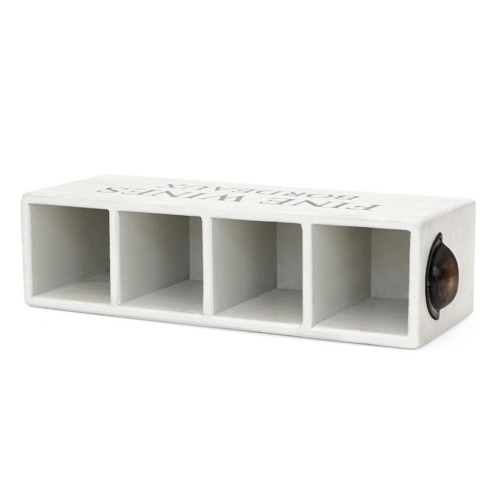 LebensWohnArt Weinregal Dekorative Flaschenbox CHATEAU 45cm antik-weiss Mahagony – Bild 4 von 5