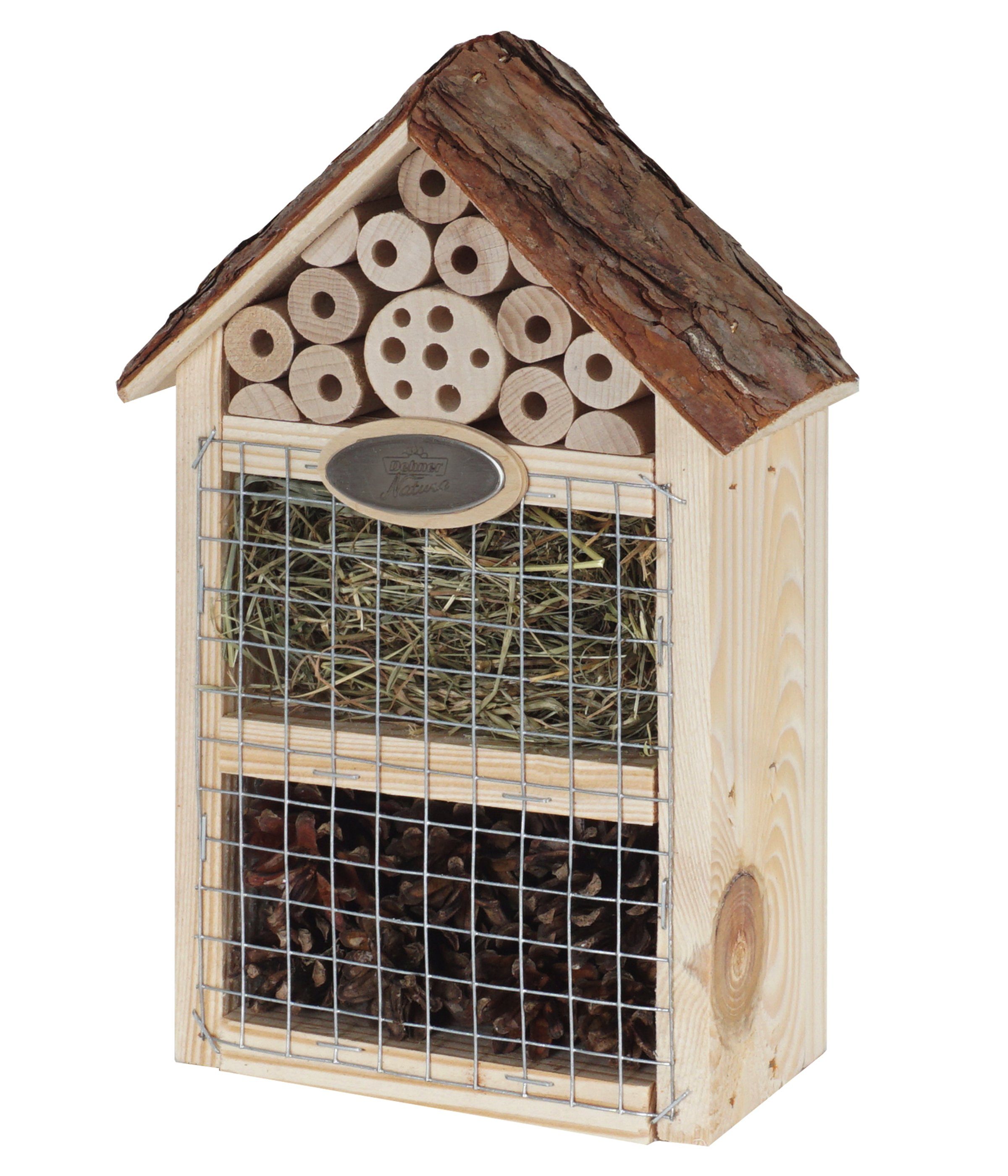 Dehner Insektenhotel Insektenhotel Flavia, ca. 19 x 28 x 9 cm, natur, natürliche Materialien, schützende Umgebung