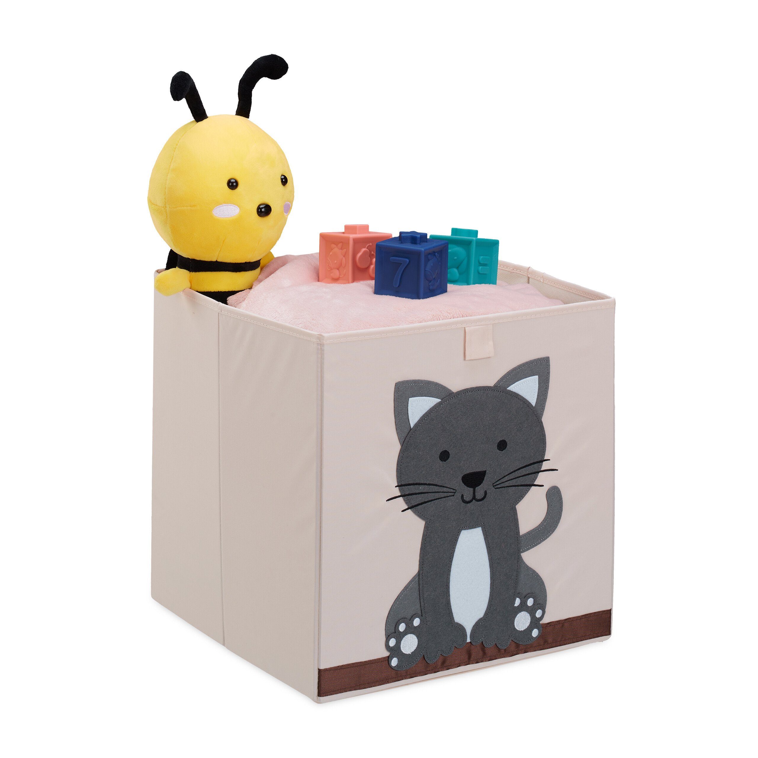 relaxdays Aufbewahrungsbox mit Katzenmotiv günstig online kaufen