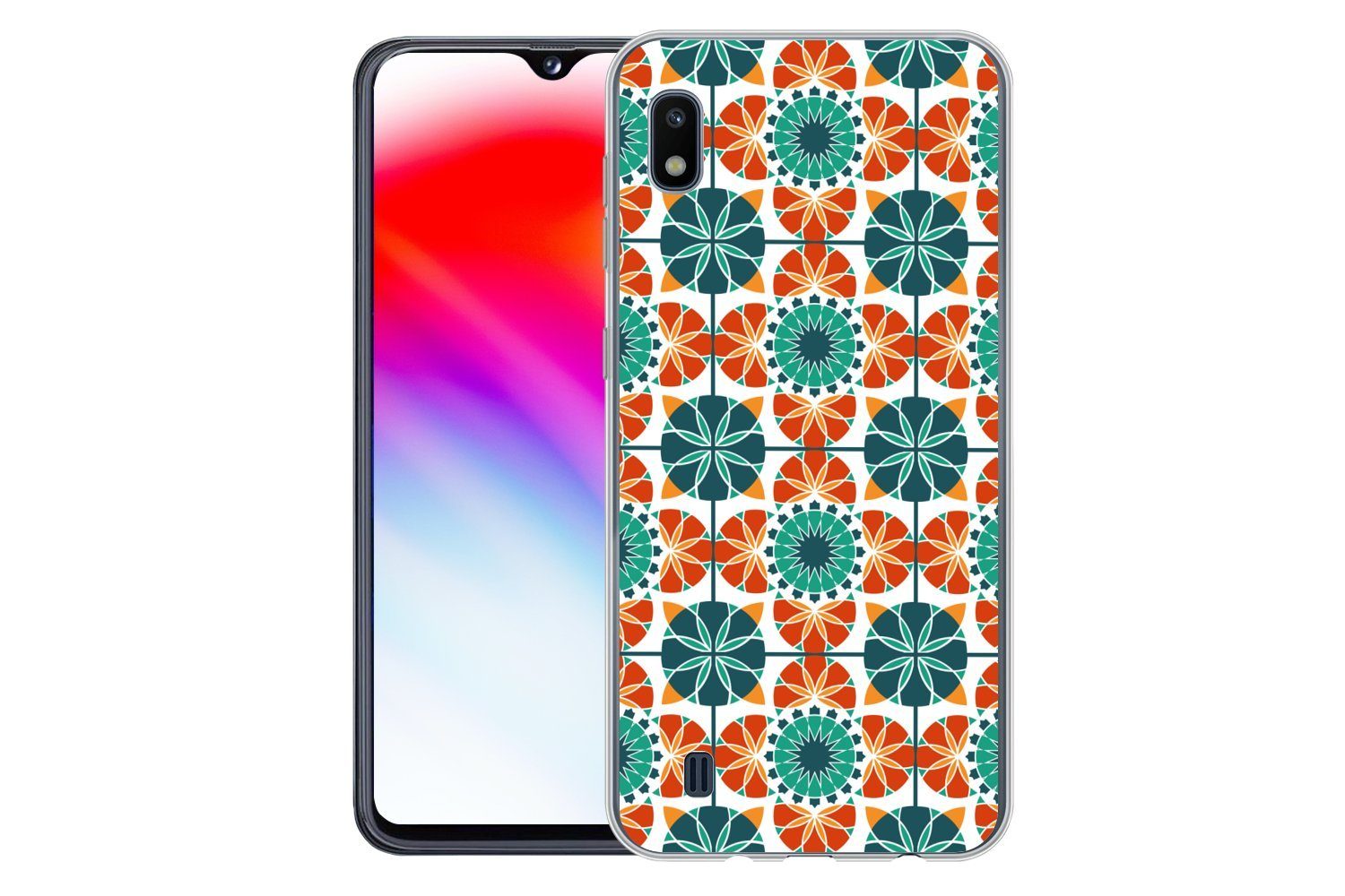 MuchoWow Handyhülle für Samsung Galaxy A10 Ein symmetrisches Muster aus dem marokkanischen, Smartphone-Bumper, Print, Handy Schutzhülle Dünn