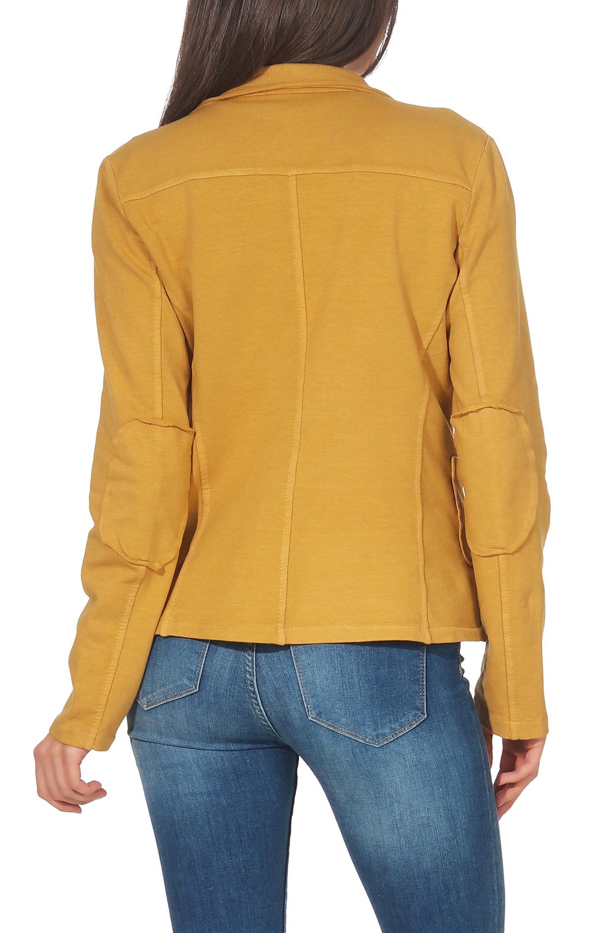 malito more than fashion Jackenblazer malito Damen Blazer klassisch, Sakko im Basic Look, Kurzjacke mit Sweat Blazer Jacke in Used Look Optik