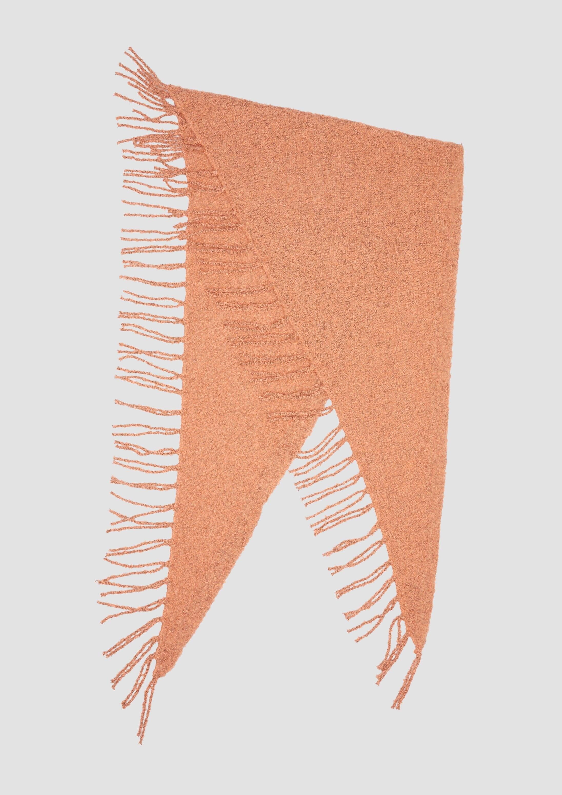 s.Oliver Schal Tuch, Bouclé-Tuch mit Fransen