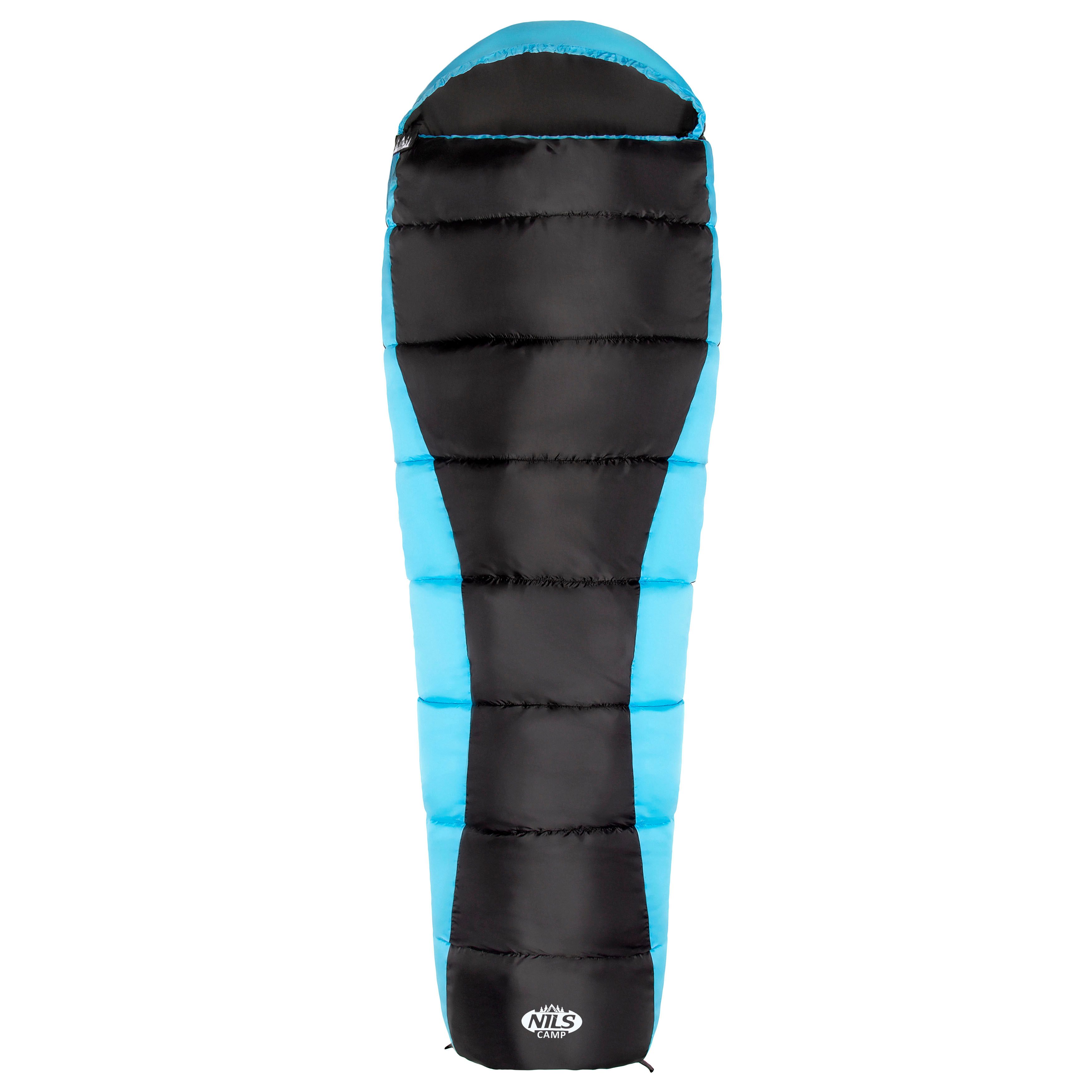 NILS CAMP Mumienschlafsack dicker Schlafsack Schwarz/Blau günstig online kaufen