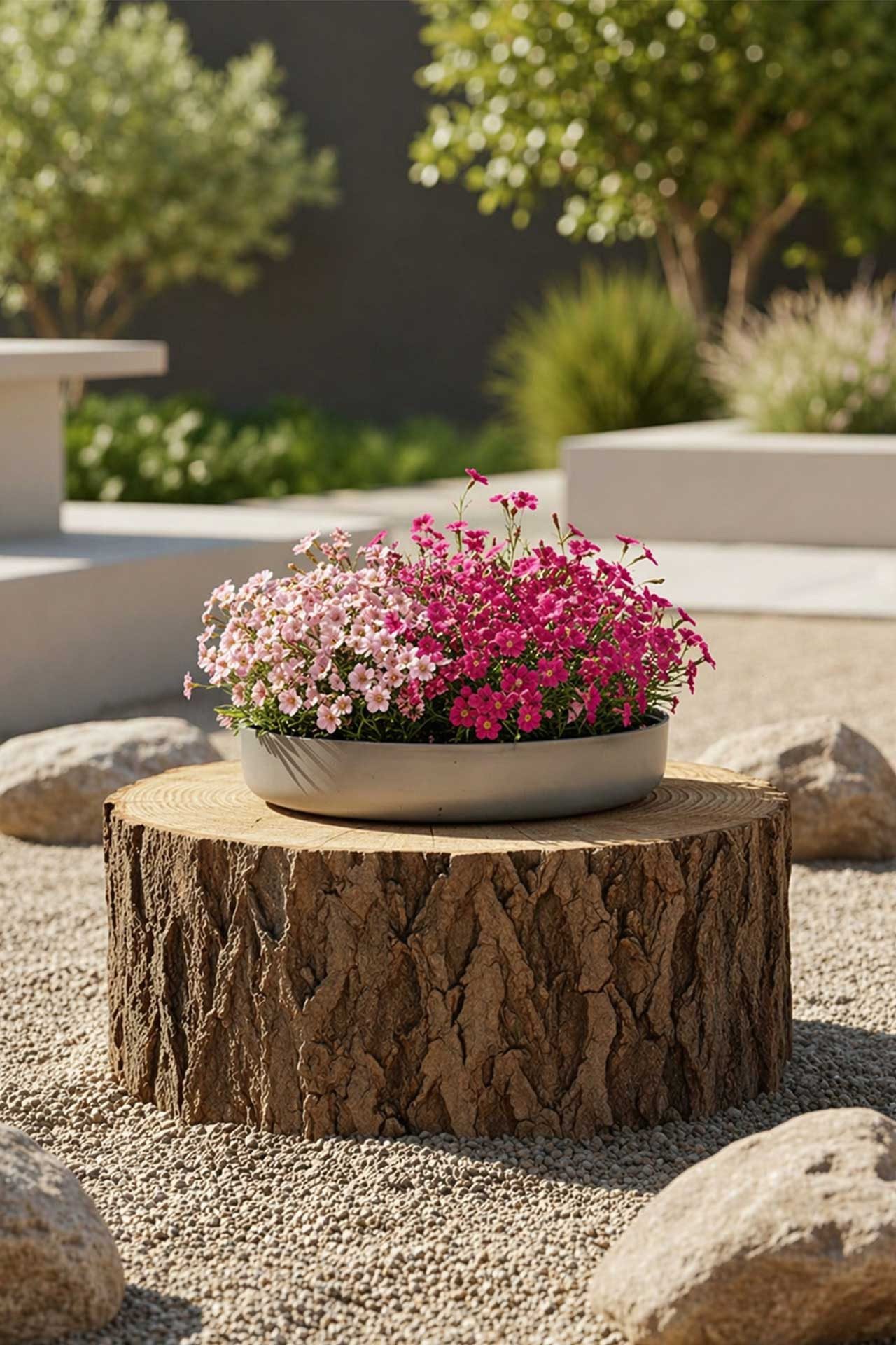 VIVANNO Pflanzschale Fiberglas ORYVEN Schale - Betongrau Beton-Design (1 St), 30x5 cm
