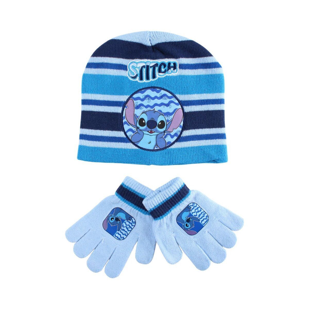 Lilo & Stitch Fleecehandschuhe Disney Lilo & Stitch Waves Kinder Mütze & Handschuh Set