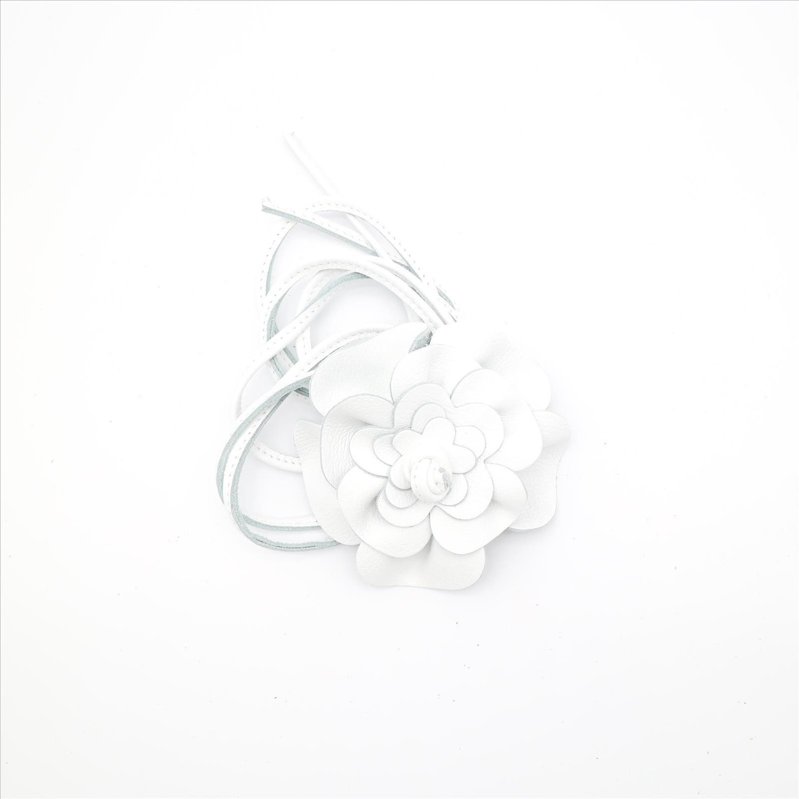 MIRROSI Taillengürtel Blume aus Echtleder zu binden, Einheitsgröße, Made in Italy Einheitsgröße (Geeignet für einen Hüftumfang bis zum ca.150 cm)