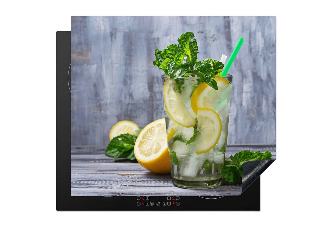 MuchoWow Herd-Abdeckplatte Cocktail - Früchte - Kräuter, Vinyl, (1 tlg), Abdeckplatte für Ceranfeld, Herd Inductionsmatte, 57.6x51.6 cm