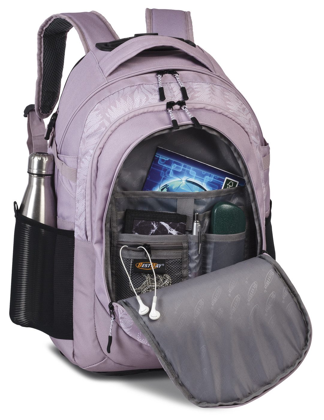 BESTWAY Schulrucksack Rucksack-Trolley altrosa Schultrolley Mädchen