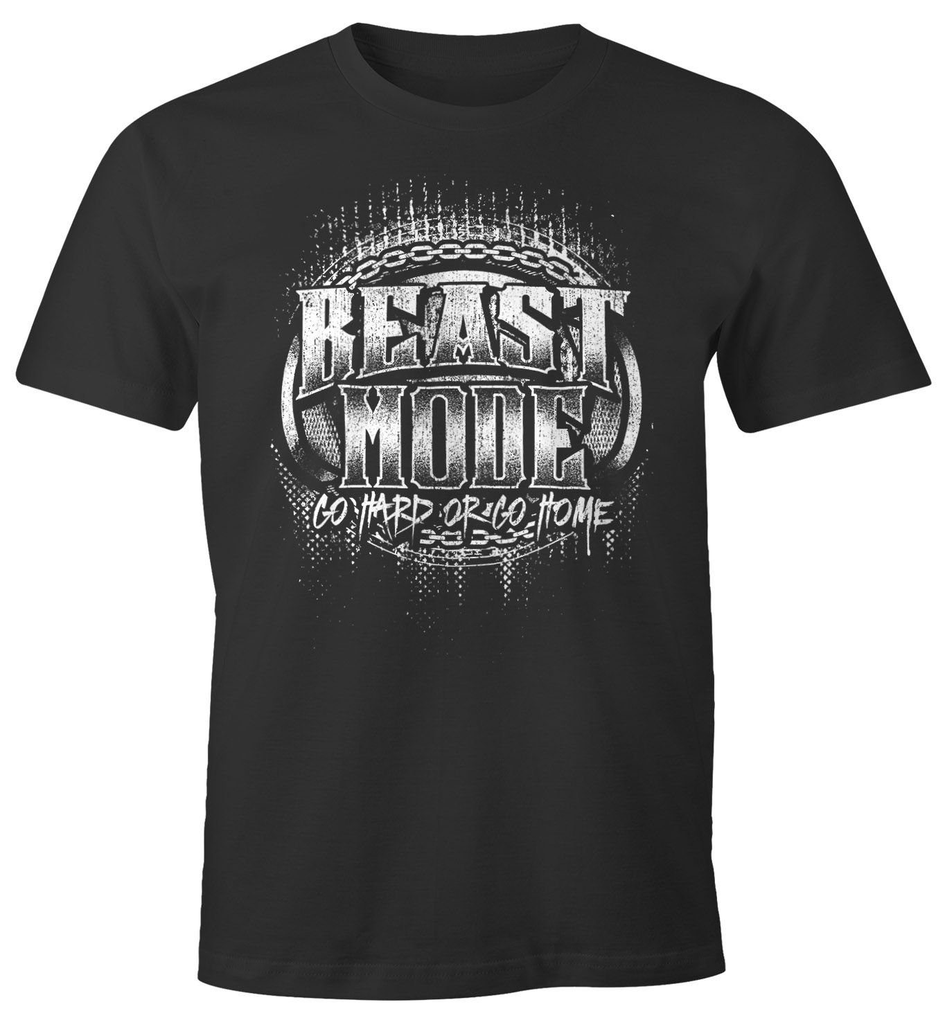 MoonWorks Print-Shirt Herren T-Shirt Beast Mode Moonworks® mit Print schwarz