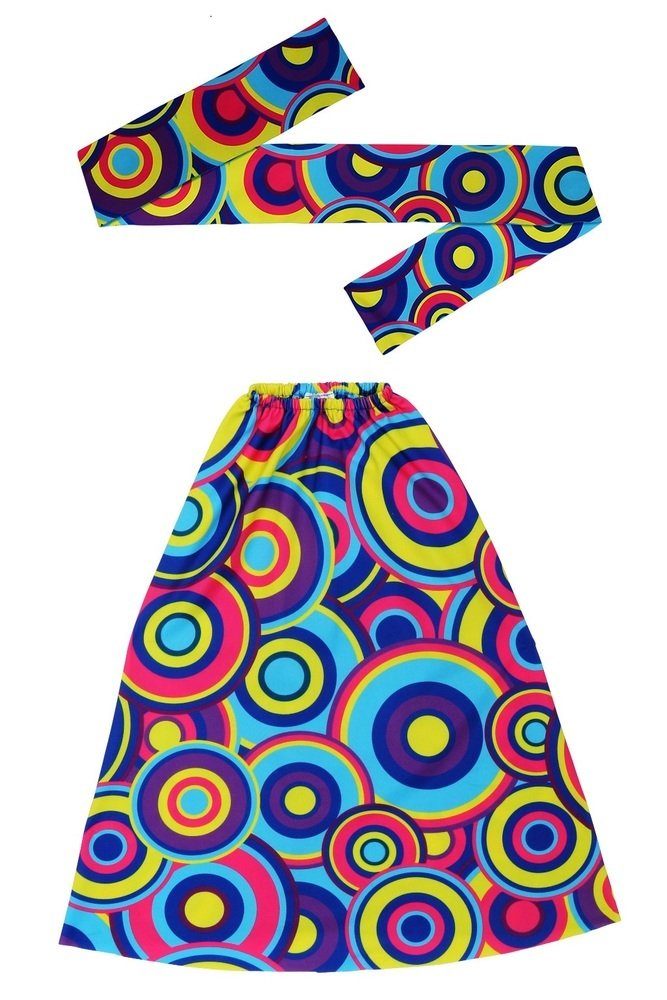 Widmann S.r.l. Hippie-Kostüm 70er Jahre Hippie Kostüm Set 'Bubbles', Blau