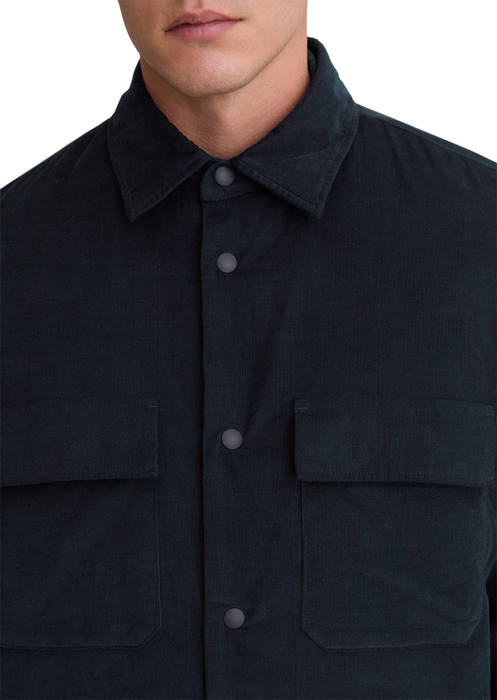 Marc O'Polo Hemdjacke Cord-Overshirt mit leichter Wattierung Kentkragen, tonale Druckknöpfe – Bild 3 von 5