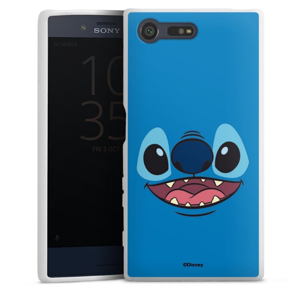 DeinDesign Handyhülle Lilo & Stitch Disney Offizielles Lizenzprodukt Stitch Closeup, Sony Xperia X Compact Silikon Hülle Bumper Case Handy Schutzhülle