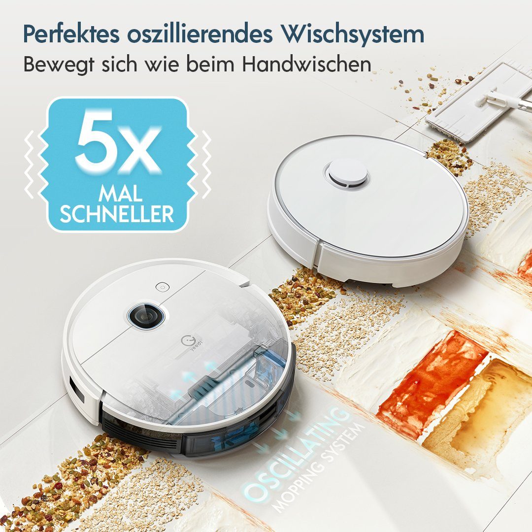 2 W, 2-in-1 vac Saug- Wischroboter, pro, beutellos, 40,00 und Hinderniserkennung ECOVACS, Nass-Trocken-Saugroboter App-/Sprachsteuerung, YEEDI 3D aus