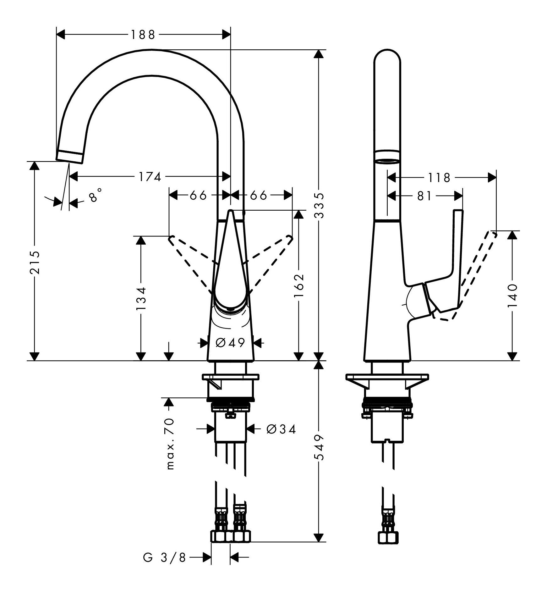 Thumbnail - hansgrohe Küchenarmatur Talis M51 Küchenmischer 220 1jet